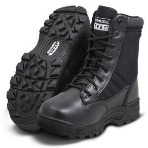 Original S.W.A.T Mens 9W Black Leather Classic 9" Safety Plus Work Boots P23-33